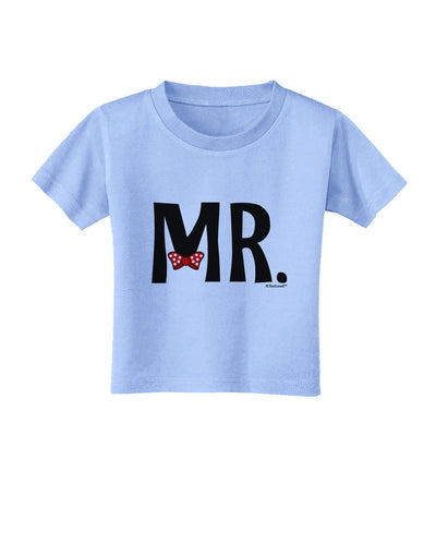 Matching Mr and Mrs Design - Mr Bow Tie Toddler T-Shirt by TooLoud-Toddler T-Shirt-TooLoud-Aquatic-Blue-2T-Davson Sales