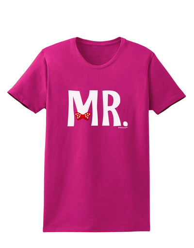 Matching Mr and Mrs Design - Mr Bow Tie Womens Dark T-Shirt by TooLoud-Womens T-Shirt-TooLoud-Hot-Pink-Small-Davson Sales