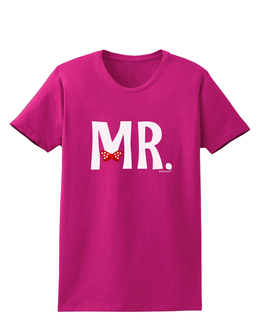 Matching Mr and Mrs Design - Mr Bow Tie Womens Dark T-Shirt by TooLoud-Womens T-Shirt-TooLoud-Black-X-Small-Davson Sales