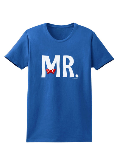 Matching Mr and Mrs Design - Mr Bow Tie Womens Dark T-Shirt by TooLoud-Womens T-Shirt-TooLoud-Royal-Blue-X-Small-Davson Sales