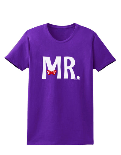 Matching Mr and Mrs Design - Mr Bow Tie Womens Dark T-Shirt by TooLoud-Womens T-Shirt-TooLoud-Purple-X-Small-Davson Sales