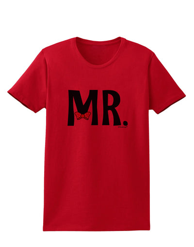 Matching Mr and Mrs Design - Mr Bow Tie Womens T-Shirt by TooLoud-Womens T-Shirt-TooLoud-Red-X-Small-Davson Sales