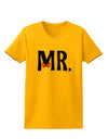 Matching Mr and Mrs Design - Mr Bow Tie Womens T-Shirt by TooLoud-Womens T-Shirt-TooLoud-Gold-X-Small-Davson Sales