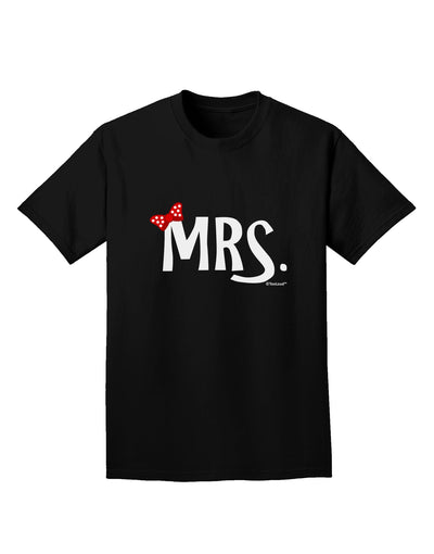 Matching Mr and Mrs Design - Mrs Bow Adult Dark T-Shirt by TooLoud-Mens T-Shirt-TooLoud-Black-Small-Davson Sales