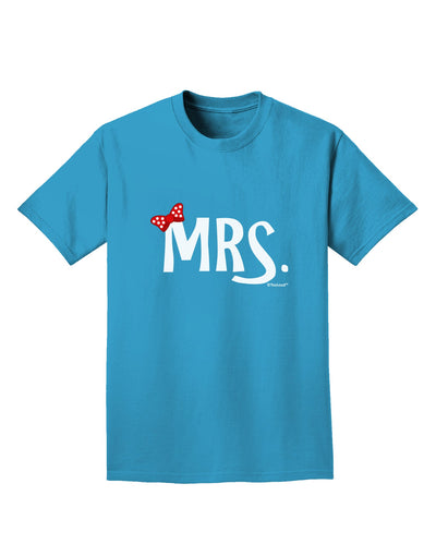 Matching Mr and Mrs Design - Mrs Bow Adult Dark T-Shirt by TooLoud-Mens T-Shirt-TooLoud-Turquoise-Small-Davson Sales