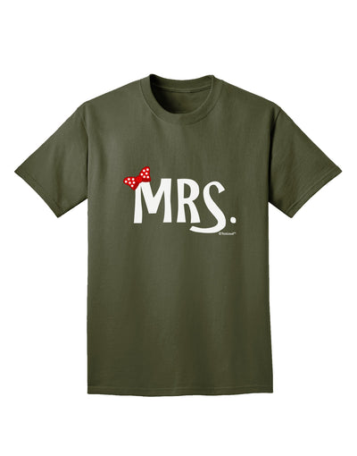 Matching Mr and Mrs Design - Mrs Bow Adult Dark T-Shirt by TooLoud-Mens T-Shirt-TooLoud-Military-Green-Small-Davson Sales