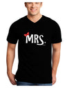 Matching Mr and Mrs Design - Mrs Bow Adult Dark V-Neck T-Shirt by TooLoud-Mens V-Neck T-Shirt-TooLoud-Black-Small-Davson Sales