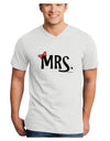 Matching Mr and Mrs Design - Mrs Bow Adult V-Neck T-shirt by TooLoud-Mens V-Neck T-Shirt-TooLoud-White-Small-Davson Sales