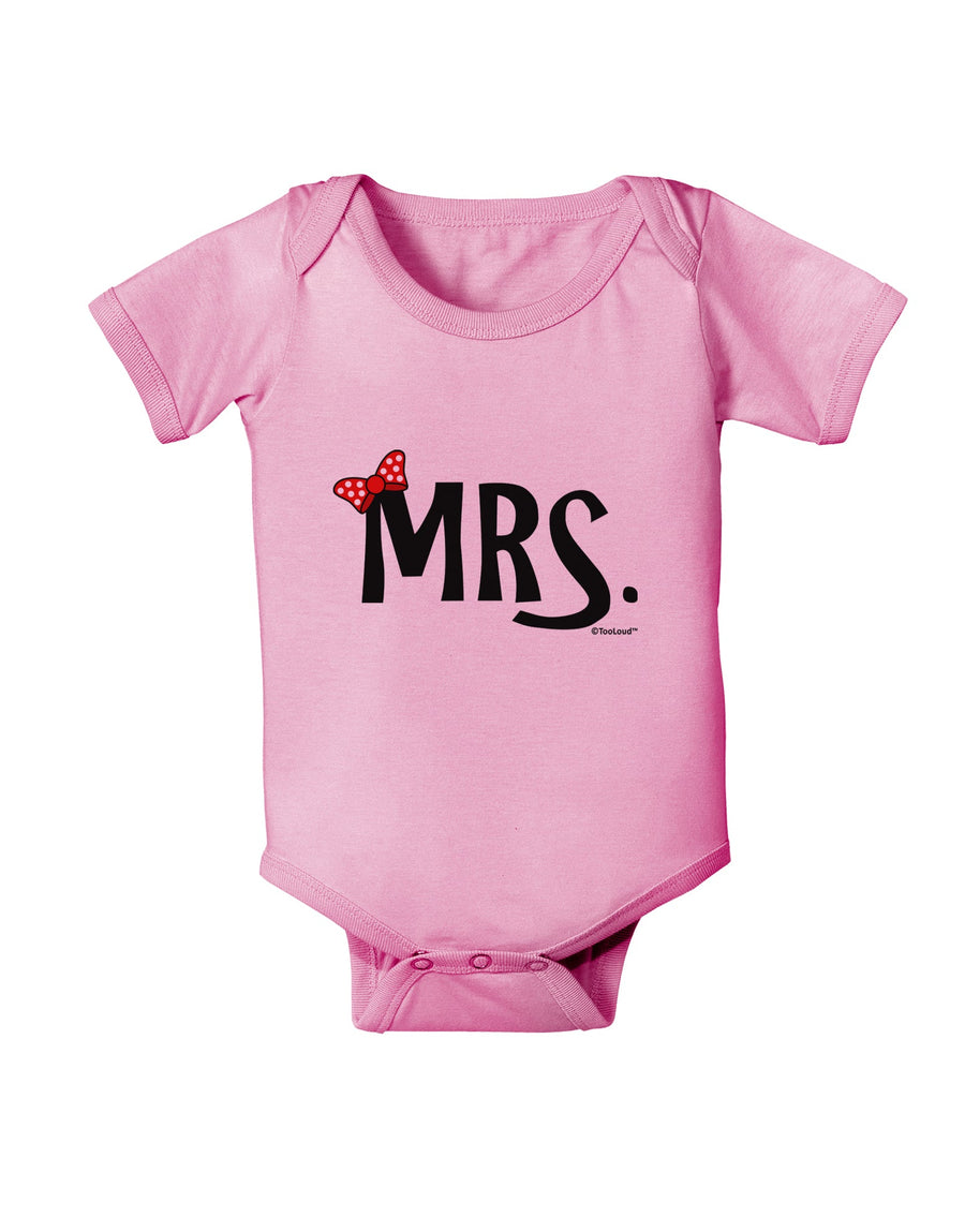 Matching Mr and Mrs Design - Mrs Bow Baby Romper Bodysuit by TooLoud-Baby Romper-TooLoud-White-06-Months-Davson Sales