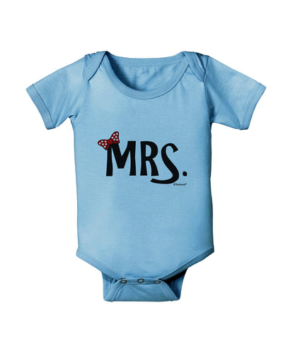 Matching Mr and Mrs Design - Mrs Bow Baby Romper Bodysuit by TooLoud-Baby Romper-TooLoud-Light-Blue-06-Months-Davson Sales