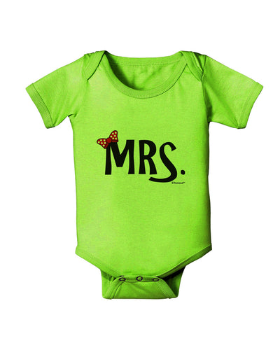 Matching Mr and Mrs Design - Mrs Bow Baby Romper Bodysuit by TooLoud-Baby Romper-TooLoud-Lime-Green-06-Months-Davson Sales