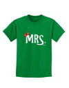 Matching Mr and Mrs Design - Mrs Bow Childrens Dark T-Shirt by TooLoud-Childrens T-Shirt-TooLoud-Kelly-Green-X-Small-Davson Sales