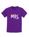 Matching Mr and Mrs Design - Mrs Bow Childrens Dark T-Shirt by TooLoud-Childrens T-Shirt-TooLoud-Purple-X-Small-Davson Sales