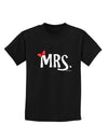 Matching Mr and Mrs Design - Mrs Bow Childrens Dark T-Shirt by TooLoud-Childrens T-Shirt-TooLoud-Black-X-Small-Davson Sales