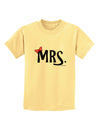 Matching Mr and Mrs Design - Mrs Bow Childrens T-Shirt by TooLoud-Childrens T-Shirt-TooLoud-Daffodil-Yellow-X-Small-Davson Sales