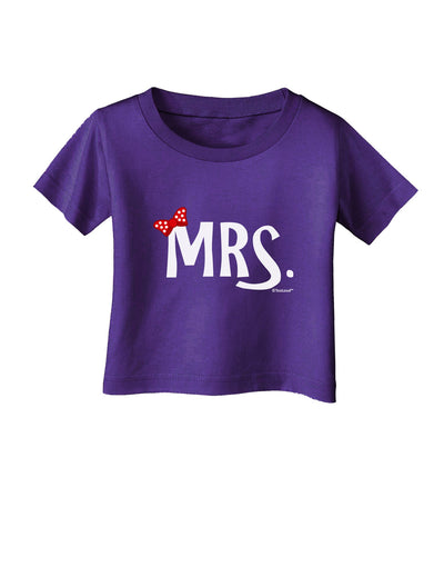 Matching Mr and Mrs Design - Mrs Bow Infant T-Shirt Dark by TooLoud-Infant T-Shirt-TooLoud-Purple-06-Months-Davson Sales