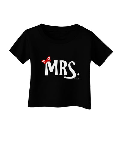 Matching Mr and Mrs Design - Mrs Bow Infant T-Shirt Dark by TooLoud-Infant T-Shirt-TooLoud-Black-06-Months-Davson Sales