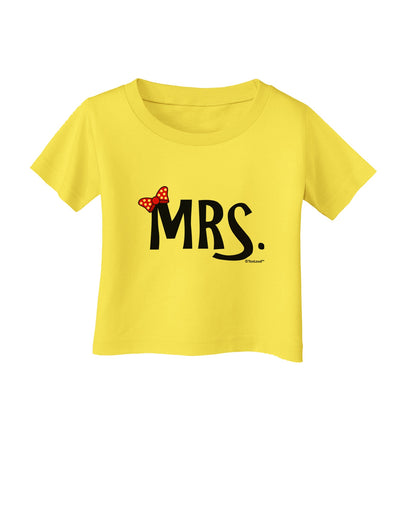 Matching Mr and Mrs Design - Mrs Bow Infant T-Shirt by TooLoud-Infant T-Shirt-TooLoud-Yellow-06-Months-Davson Sales