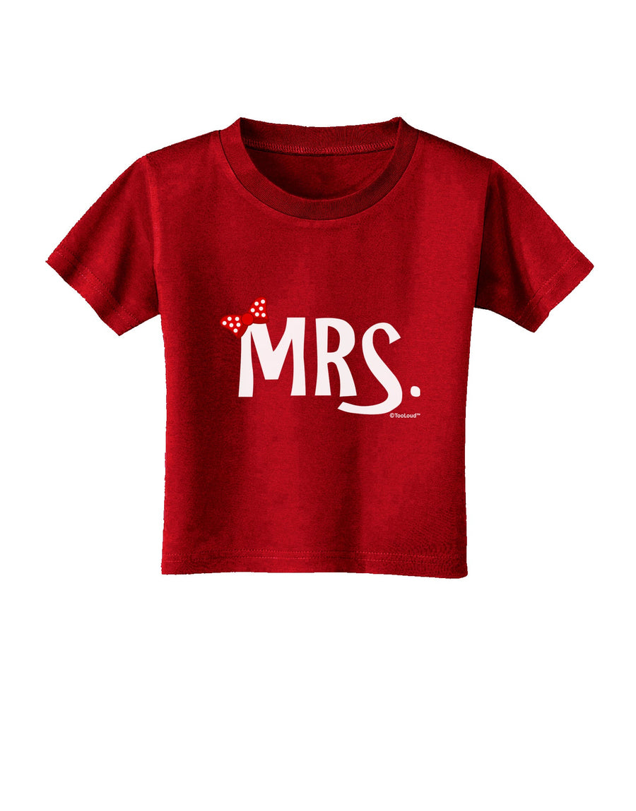 Matching Mr and Mrs Design - Mrs Bow Toddler T-Shirt Dark by TooLoud-Toddler T-Shirt-TooLoud-Black-2T-Davson Sales
