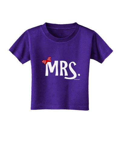 Matching Mr and Mrs Design - Mrs Bow Toddler T-Shirt Dark by TooLoud-Toddler T-Shirt-TooLoud-Purple-2T-Davson Sales