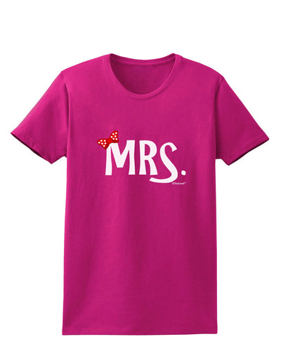 Matching Mr and Mrs Design - Mrs Bow Womens Dark T-Shirt by TooLoud-Womens T-Shirt-TooLoud-Hot-Pink-Small-Davson Sales