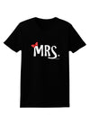 Matching Mr and Mrs Design - Mrs Bow Womens Dark T-Shirt by TooLoud-Womens T-Shirt-TooLoud-Black-X-Small-Davson Sales