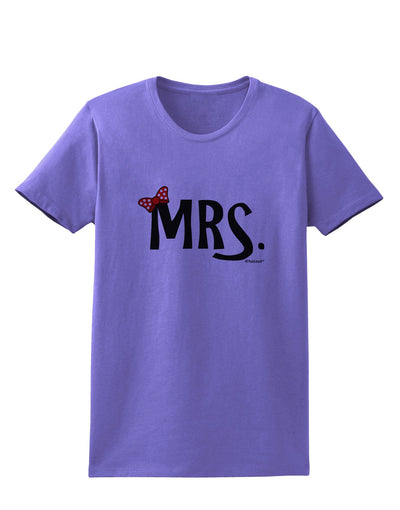 Matching Mr and Mrs Design - Mrs Bow Womens T-Shirt by TooLoud-Womens T-Shirt-TooLoud-Violet-X-Small-Davson Sales