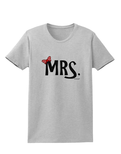 Matching Mr and Mrs Design - Mrs Bow Womens T-Shirt by TooLoud-Womens T-Shirt-TooLoud-AshGray-X-Small-Davson Sales