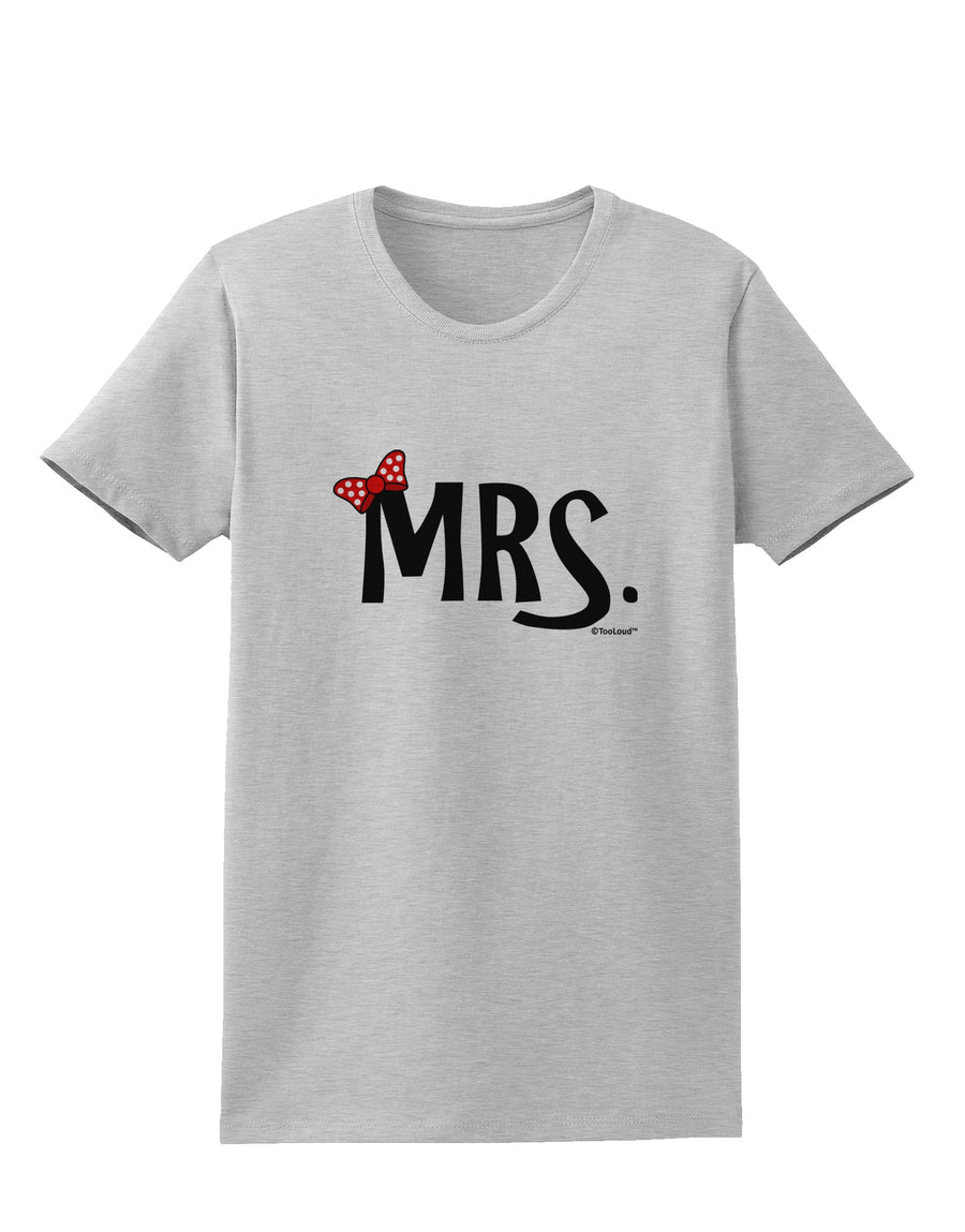 Matching Mr and Mrs Design - Mrs Bow Womens T-Shirt by TooLoud-Womens T-Shirt-TooLoud-White-X-Small-Davson Sales