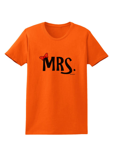 Matching Mr and Mrs Design - Mrs Bow Womens T-Shirt by TooLoud-Womens T-Shirt-TooLoud-Orange-X-Small-Davson Sales