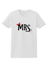 Matching Mr and Mrs Design - Mrs Bow Womens T-Shirt by TooLoud-Womens T-Shirt-TooLoud-White-X-Small-Davson Sales