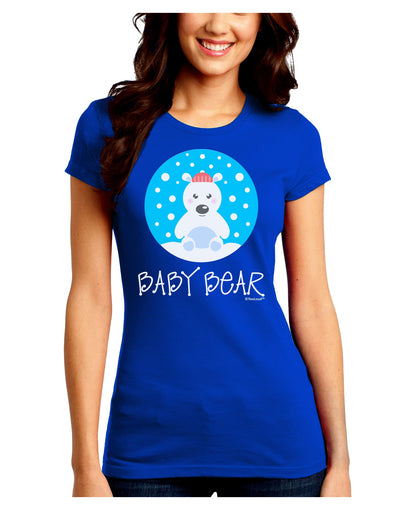 Matching Polar Bear Family - Baby Bear Juniors Crew Dark T-Shirt by TooLoud-T-Shirts Juniors Tops-TooLoud-Royal-Blue-Juniors Fitted Small-Davson Sales