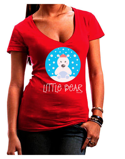 Matching Polar Bear Family - Little Bear Juniors V-Neck Dark T-Shirt by TooLoud-Womens V-Neck T-Shirts-TooLoud-Red-Juniors Fitted Small-Davson Sales