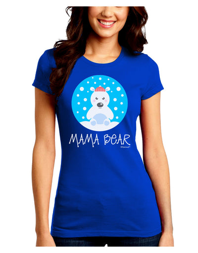 Matching Polar Bear Family - Mama Bear Juniors Crew Dark T-Shirt by TooLoud-T-Shirts Juniors Tops-TooLoud-Royal-Blue-Juniors Fitted Small-Davson Sales