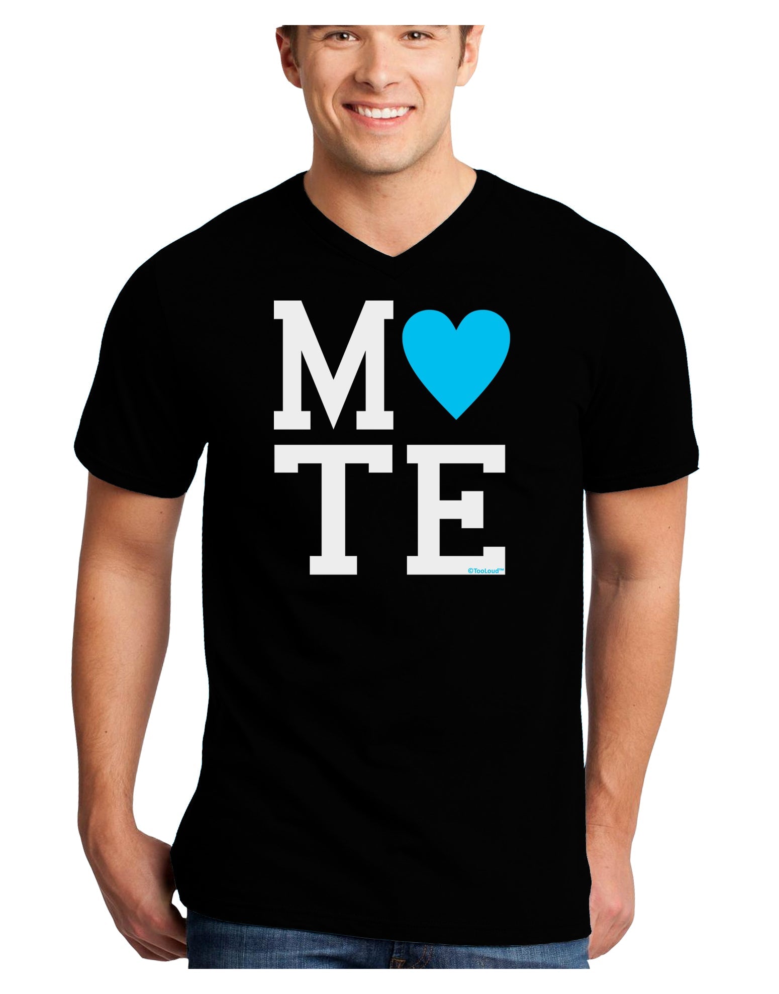 Matching Soulmate Design - Mate - Blue Adult Dark V-Neck T-Shirt by TooLoud-Mens V-Neck T-Shirt-TooLoud-Black-Small-Davson Sales