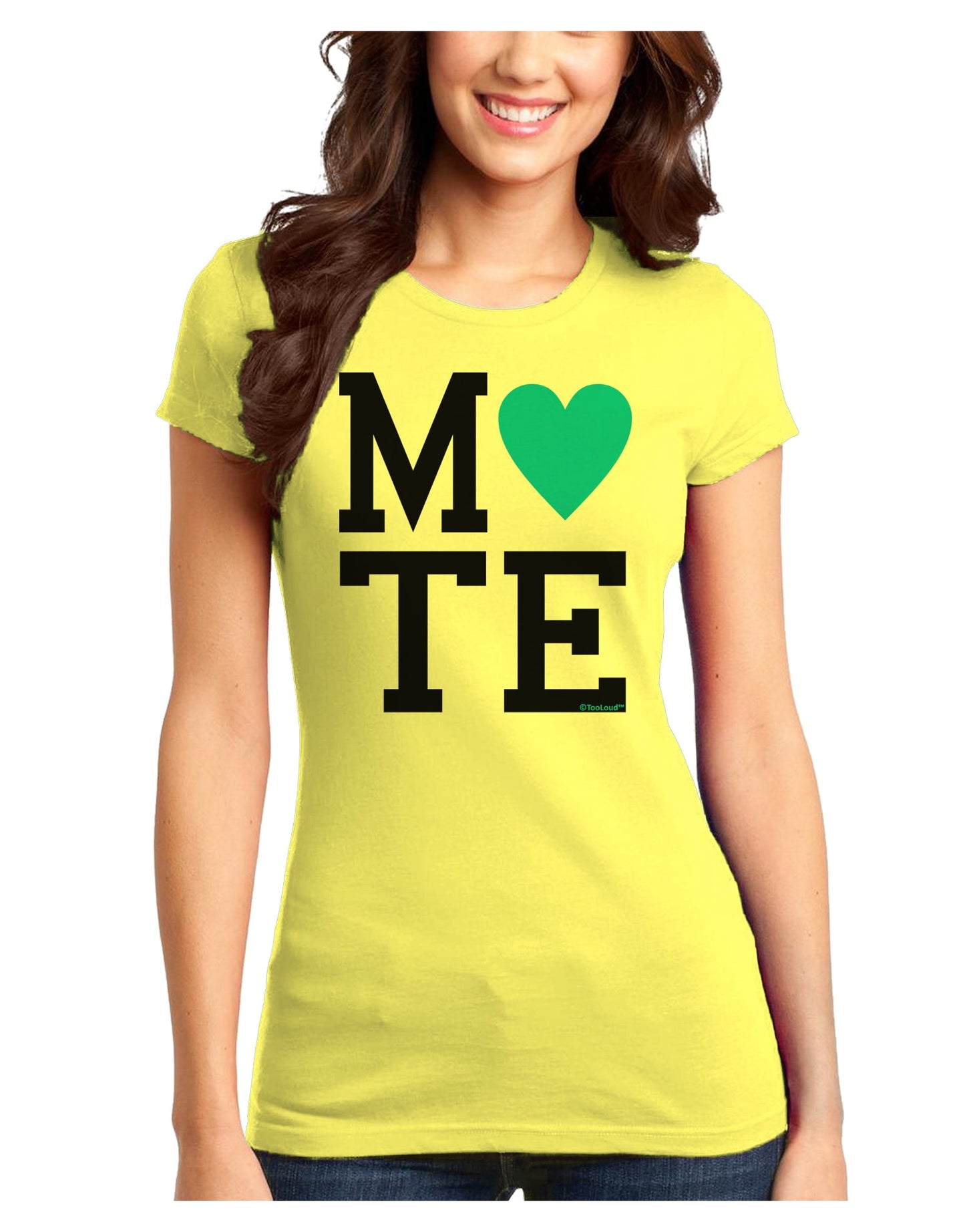 Matching Soulmate Design - Mate - Blue Juniors T-Shirt by TooLoud-Womens Juniors T-Shirt-TooLoud-Yellow-Juniors Fitted X-Small-Davson Sales