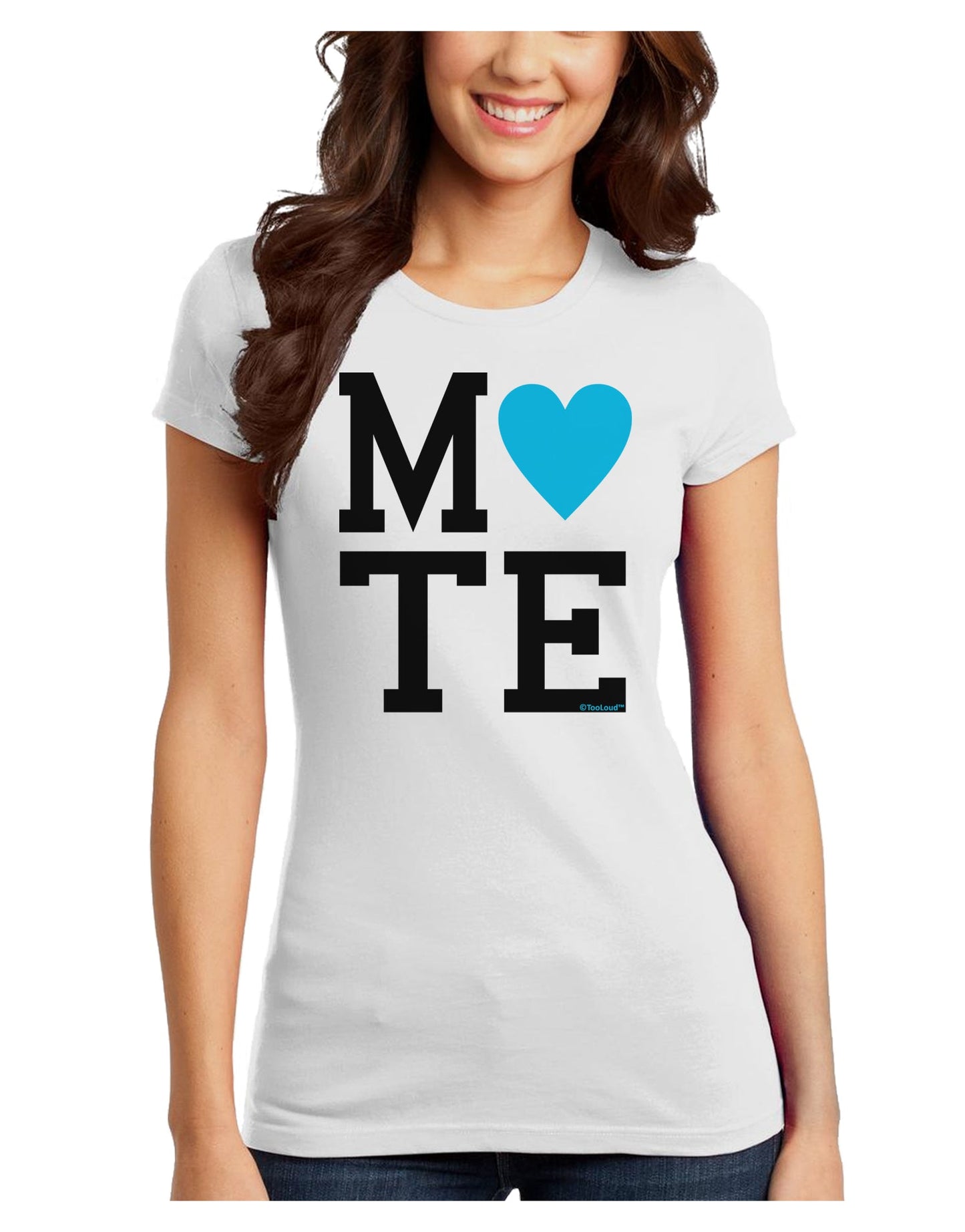 Matching Soulmate Design - Mate - Blue Juniors T-Shirt by TooLoud-Womens Juniors T-Shirt-TooLoud-White-Juniors Fitted X-Small-Davson Sales