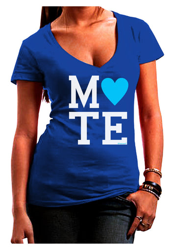 Matching Soulmate Design - Mate - Blue Juniors V-Neck Dark T-Shirt by TooLoud-Womens V-Neck T-Shirts-TooLoud-Royal-Blue-Juniors Fitted Small-Davson Sales