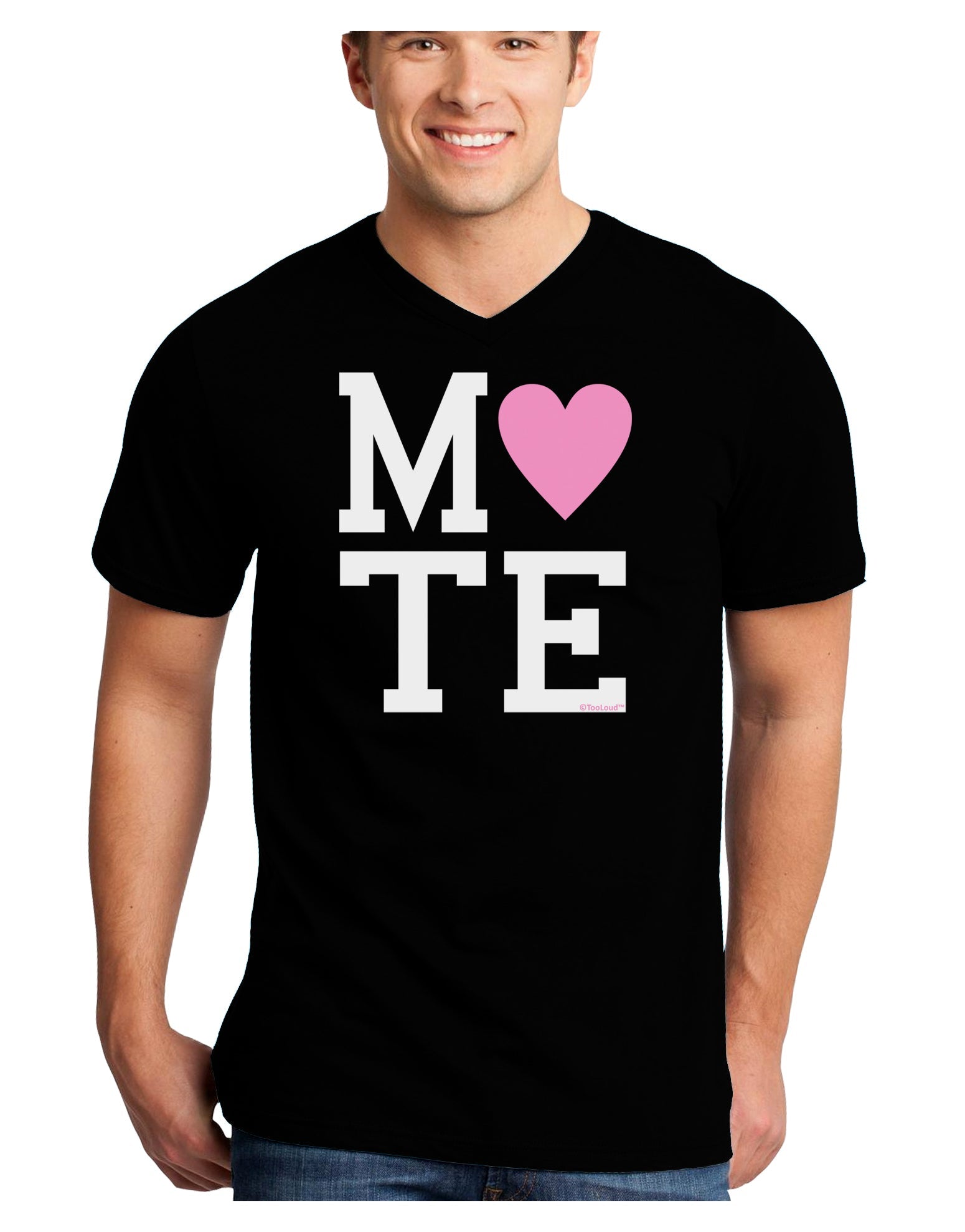 Matching Soulmate Design - Mate - Pink Adult Dark V-Neck T-Shirt by TooLoud-Mens V-Neck T-Shirt-TooLoud-Black-Small-Davson Sales