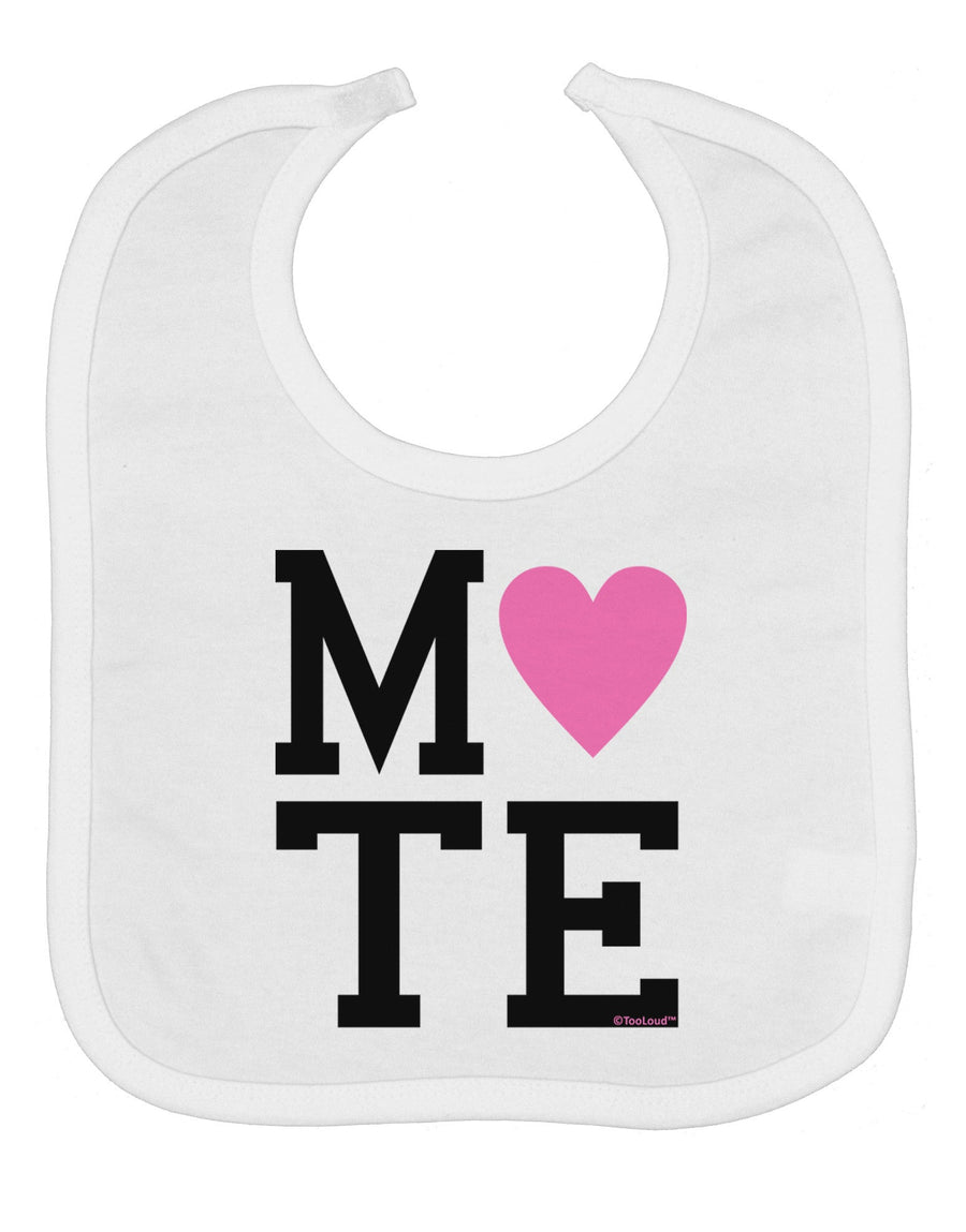 Matching Soulmate Design - Mate - Pink Baby Bib by TooLoud