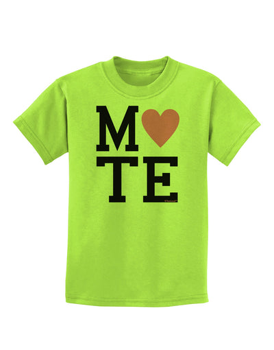 Matching Soulmate Design - Mate - Pink Childrens T-Shirt by TooLoud-Childrens T-Shirt-TooLoud-Lime-Green-X-Small-Davson Sales