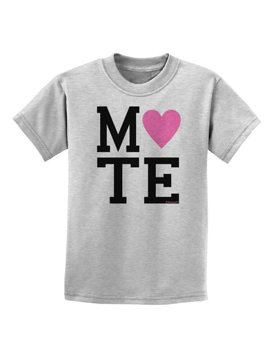 Matching Soulmate Design - Mate - Pink Childrens T-Shirt by TooLoud-Childrens T-Shirt-TooLoud-AshGray-X-Small-Davson Sales