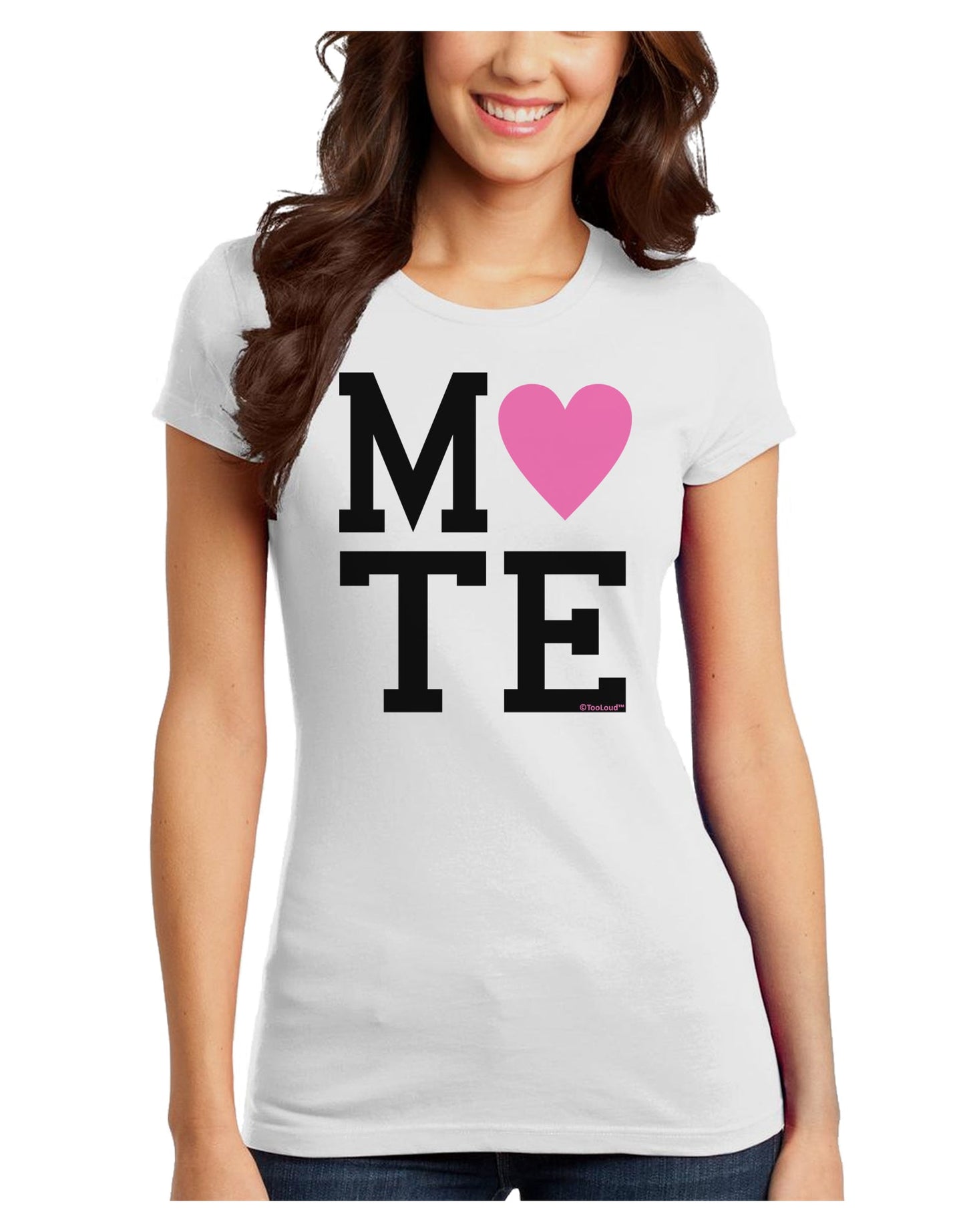 Matching Soulmate Design - Mate - Pink Juniors T-Shirt by TooLoud-Womens Juniors T-Shirt-TooLoud-White-Juniors Fitted X-Small-Davson Sales