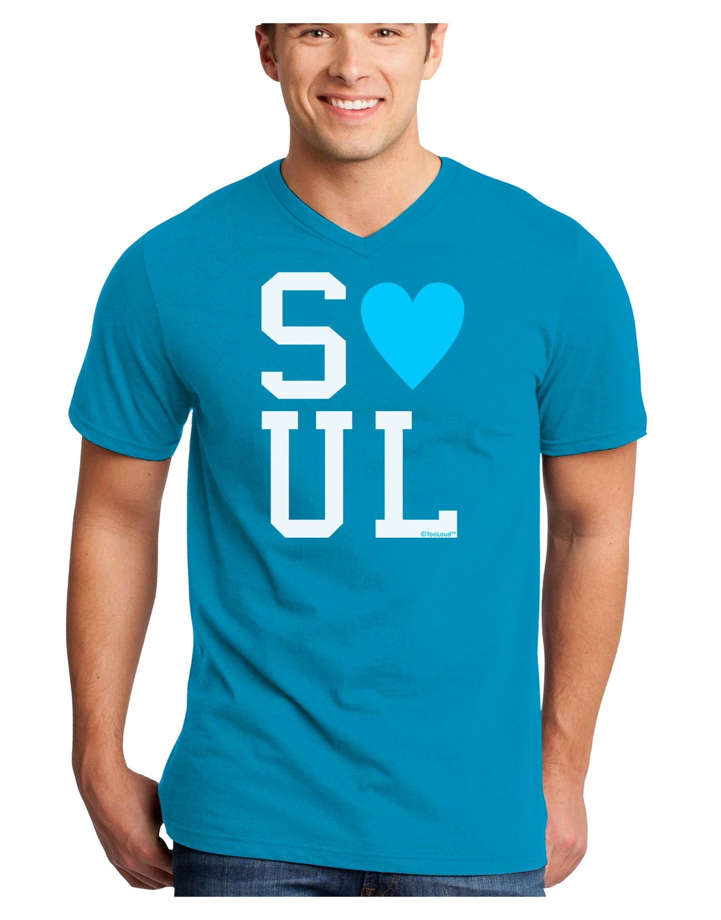 Matching Soulmate Design - Soul - Blue Adult Dark V-Neck T-Shirt by TooLoud-Mens V-Neck T-Shirt-TooLoud-Turquoise-Small-Davson Sales