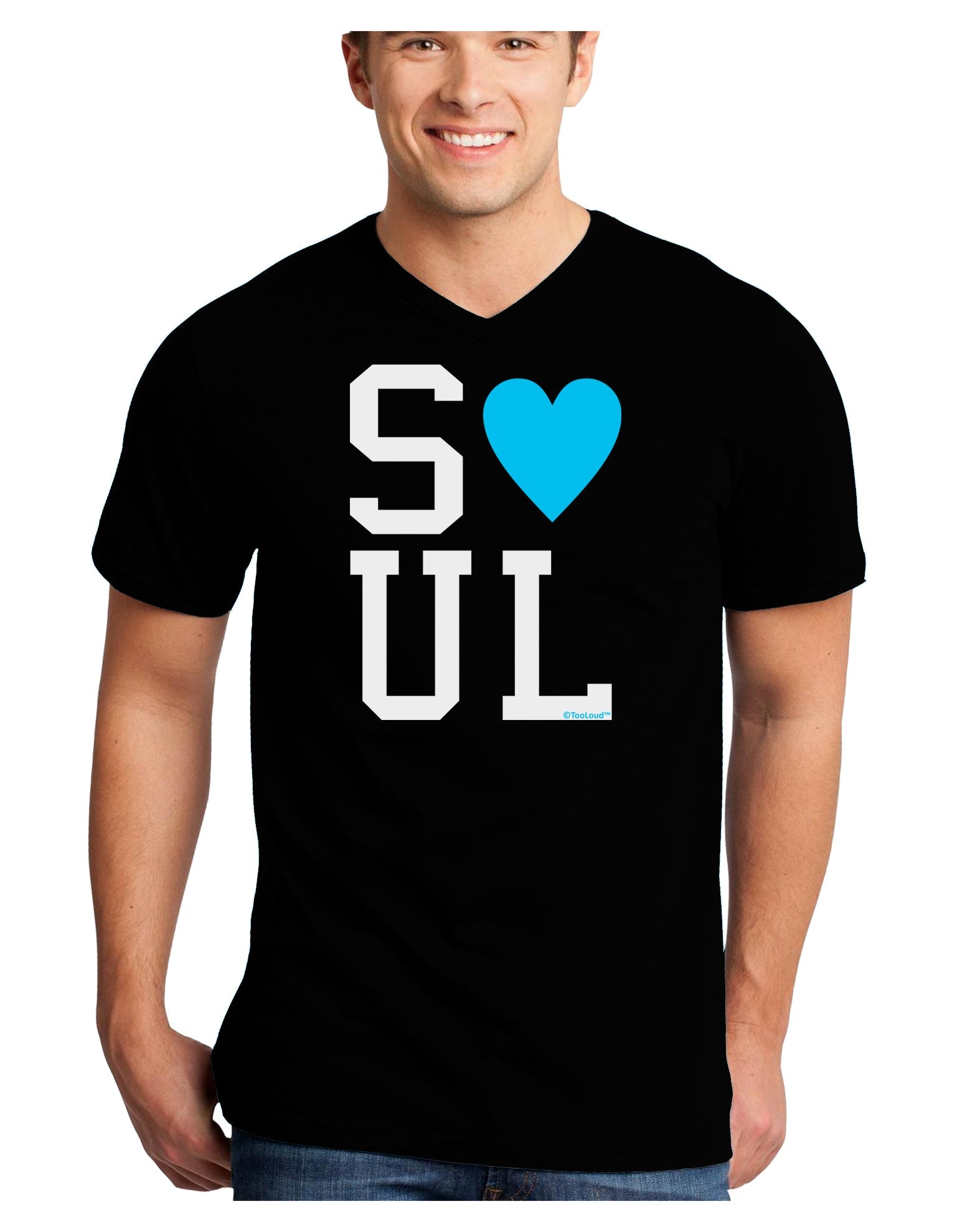 Matching Soulmate Design - Soul - Blue Adult Dark V-Neck T-Shirt by TooLoud-Mens V-Neck T-Shirt-TooLoud-Black-Small-Davson Sales