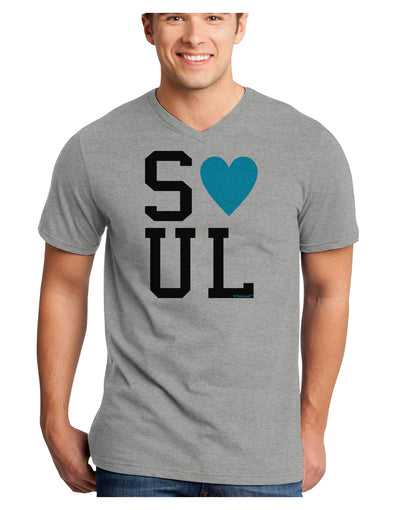 Matching Soulmate Design - Soul - Blue Adult V-Neck T-shirt by TooLoud-Mens V-Neck T-Shirt-TooLoud-HeatherGray-Small-Davson Sales