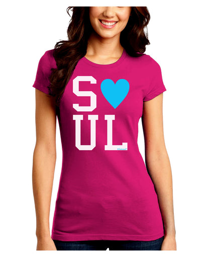 Matching Soulmate Design - Soul - Blue Juniors Crew Dark T-Shirt by TooLoud-T-Shirts Juniors Tops-TooLoud-Hot-Pink-Juniors Fitted Small-Davson Sales