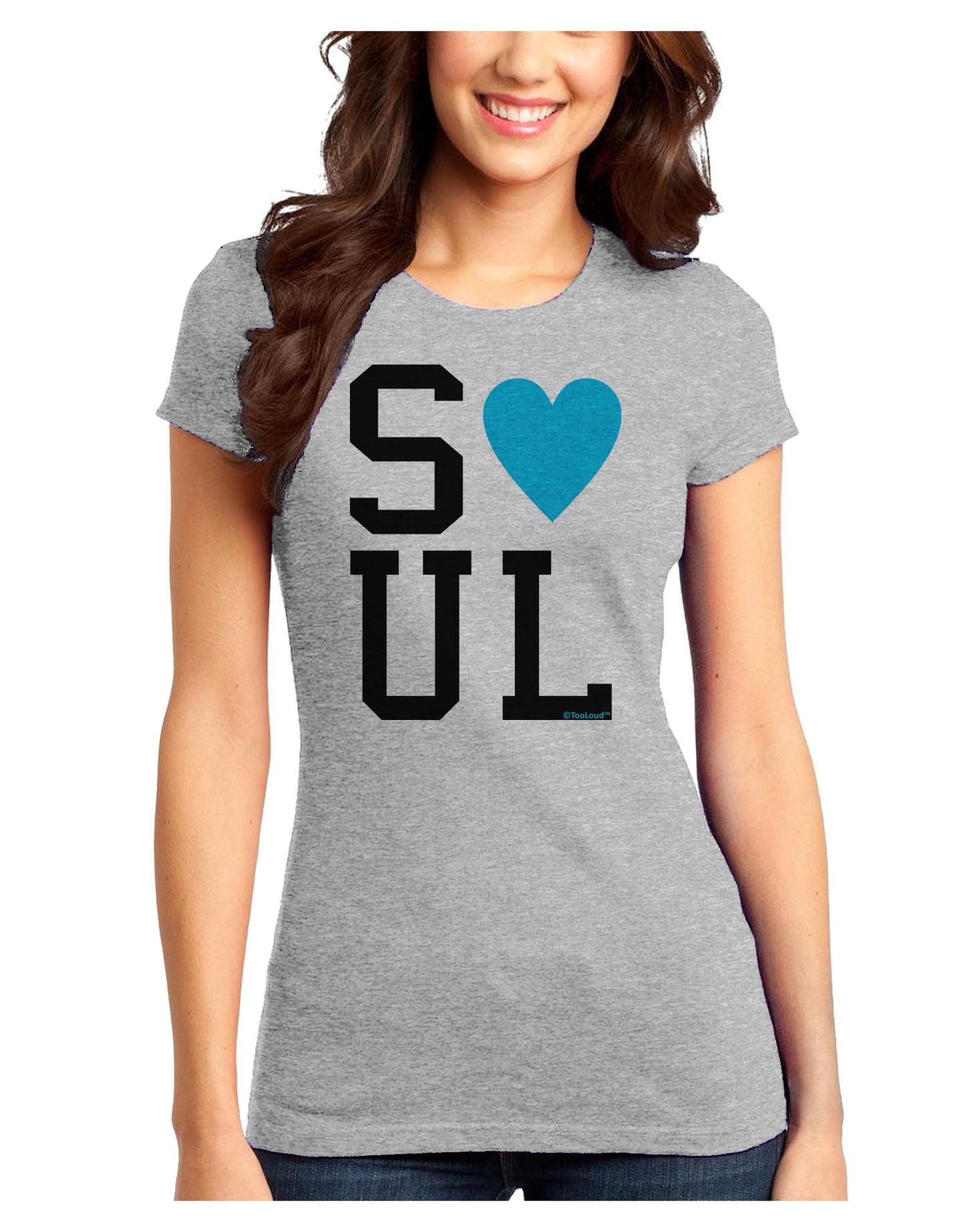 Matching Soulmate Design - Soul - Blue Juniors T-Shirt by TooLoud-Womens Juniors T-Shirt-TooLoud-Ash-Gray-Juniors Fitted X-Small-Davson Sales