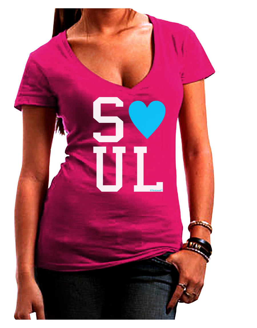 Matching Soulmate Design - Soul - Blue Juniors V-Neck Dark T-Shirt by TooLoud-Womens V-Neck T-Shirts-TooLoud-Black-Juniors Fitted Small-Davson Sales