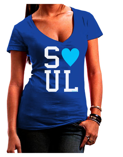 Matching Soulmate Design - Soul - Blue Juniors V-Neck Dark T-Shirt by TooLoud-Womens V-Neck T-Shirts-TooLoud-Royal-Blue-Juniors Fitted Small-Davson Sales